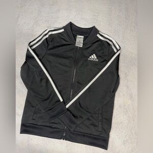 Adidas Youth Large Black Full‎ Zip Stripe Sleeve Track Jacket